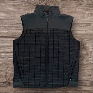 Men’s North Face ThermoBall Flash Vest Black and Grey Insulated Zip-Up | Size XL